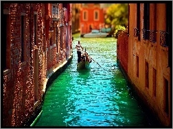 Domy, Gondola, Wenecja, Kanał